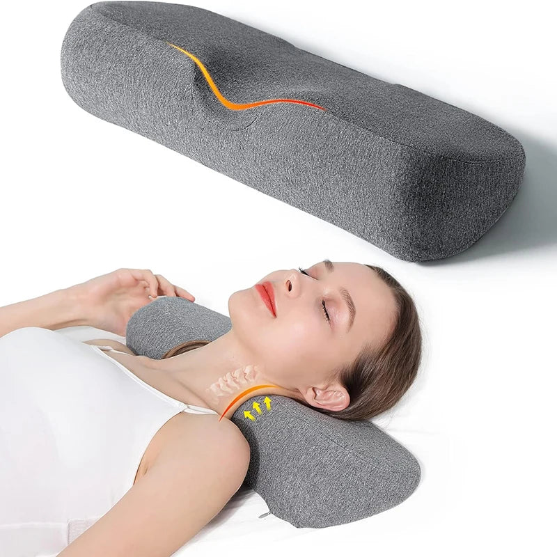 Contour memory foam pillow cradling the head and neck