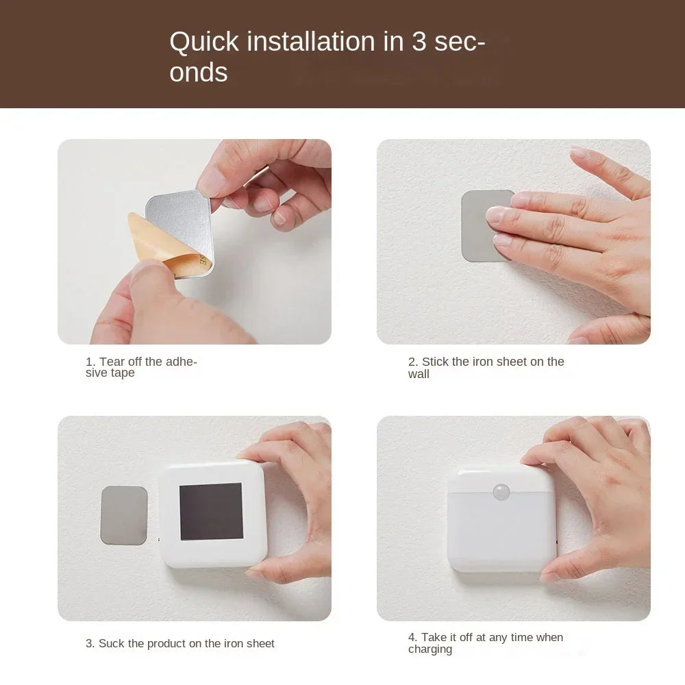 Install the stick-on motion light in 3 seconds