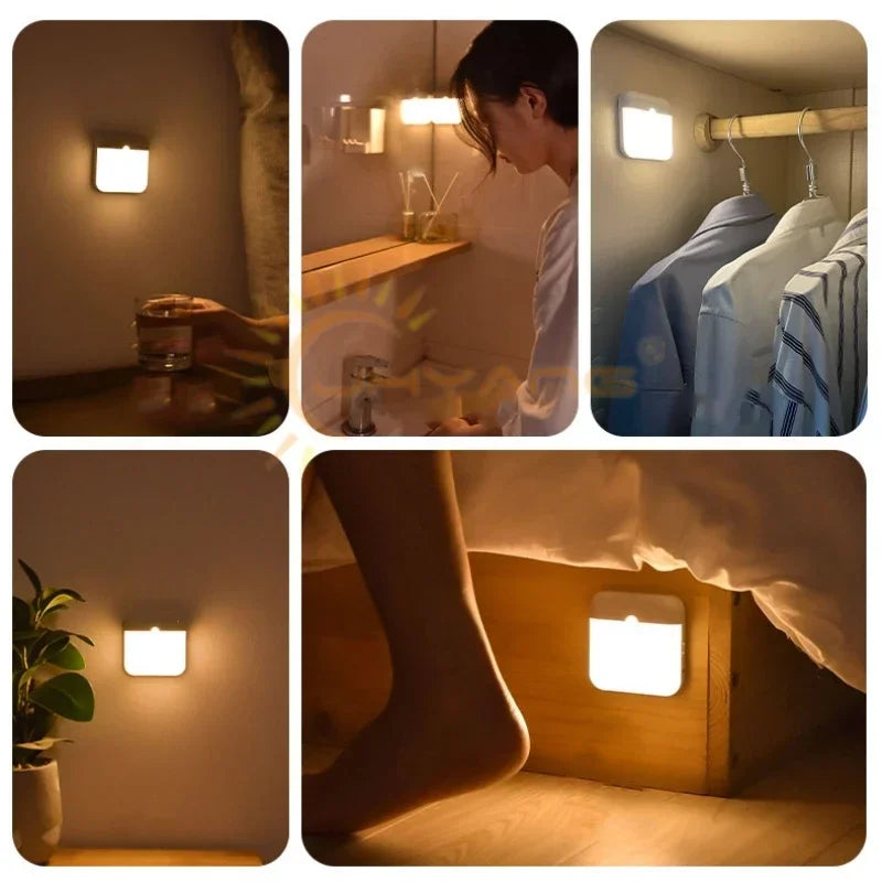 Motion sensor lights used in closet, stairs and bedroom