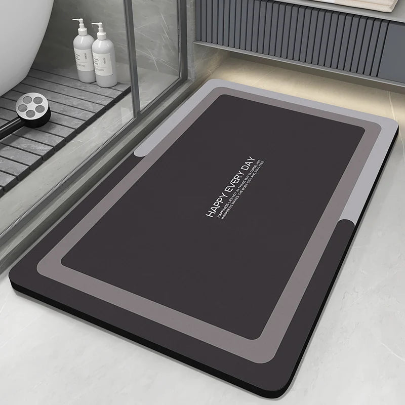 Quick-dry bath mat in Charcoal Frame style