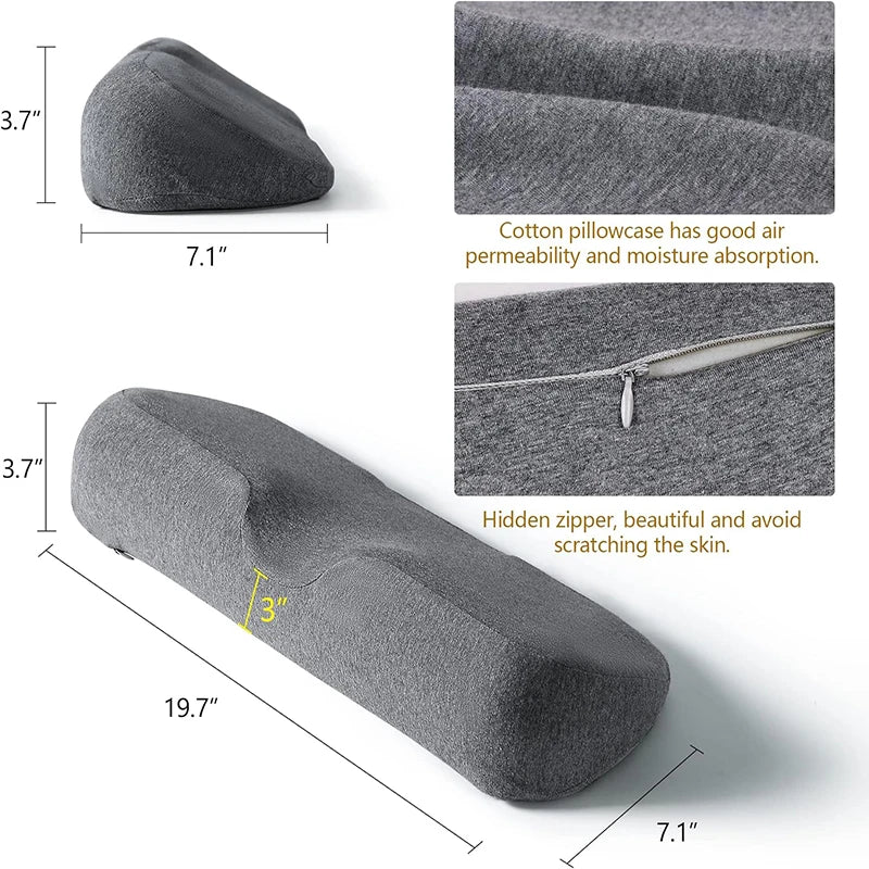 Dark grey contour pillow dimensions and cover details