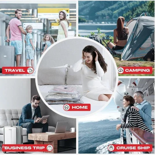 Vacuum bags for travel, camping, home and business trips