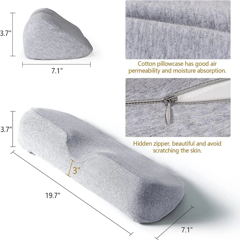 Light grey contour pillow dimensions and cover details